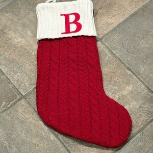 St. Nicholas Square Red Cable Knit Christmas Stocking